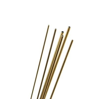 Harfington Uxcell Brass Tube, 1mm 1.2mm 1.4mm 1.6mm 1.8mm 2mm OD x 0.2mm Wall Thickness 300mm Length Metal Tubing, Pack of 6