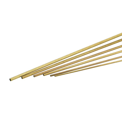 Harfington Uxcell Brass Tube, 1mm 1.2mm 1.4mm 1.6mm 1.8mm 2mm OD x 0.2mm Wall Thickness 300mm Length Metal Tubing, Pack of 6