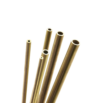 Harfington Uxcell Brass Tube, 7mm 8mm 9mm 10mm 11mm 12mm OD x 0.5mm Wall Thickness 200mm Length Metal Tubing, Pack of 6