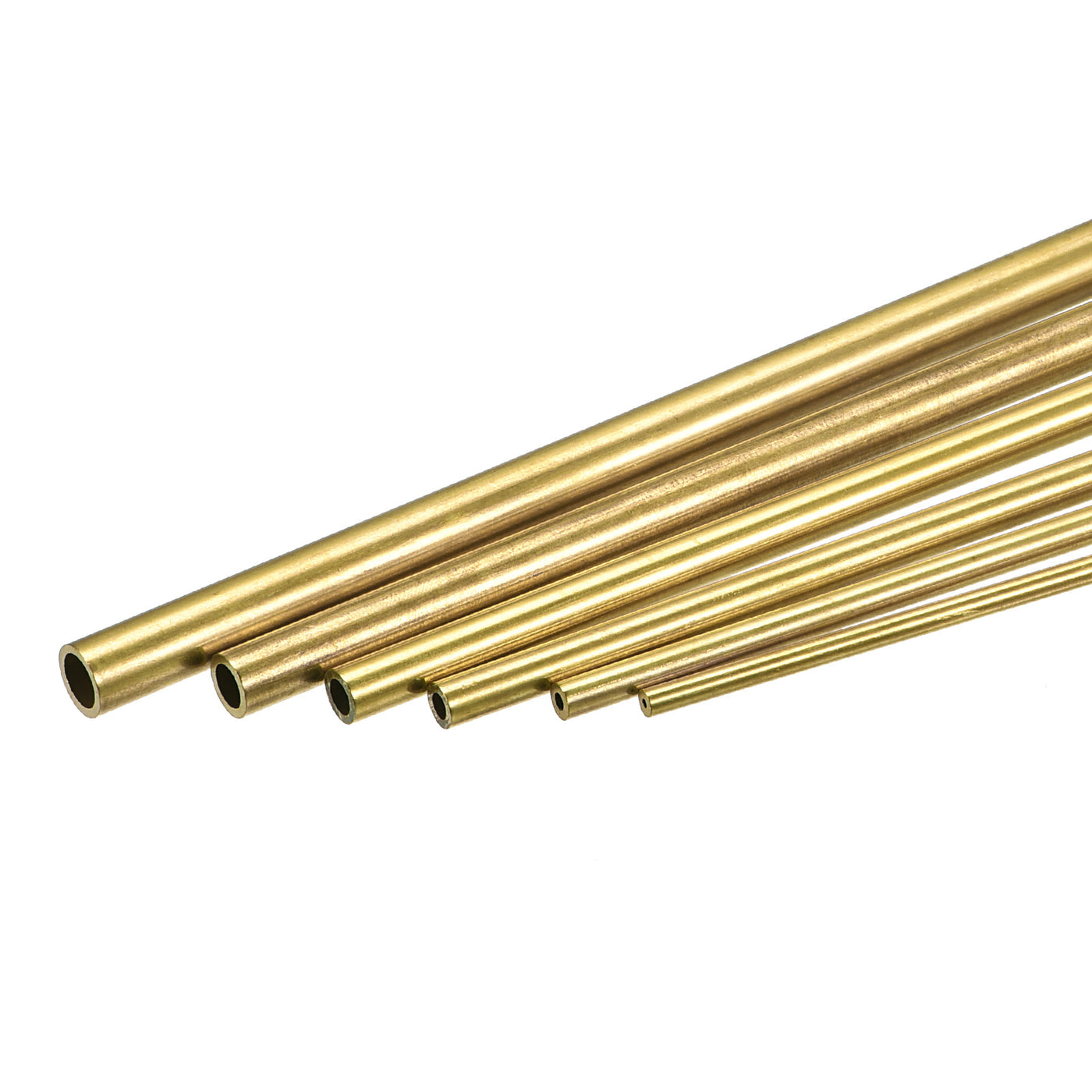 uxcell Uxcell Brass Tube, 7mm 8mm 9mm 10mm 11mm 12mm OD x 0.5mm Wall Thickness 200mm Length Metal Tubing, Pack of 6