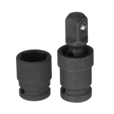 Harfington 22mm Impact Shallow Socket 1/2" Drive CR-MO Steel with 360° Universal Joint