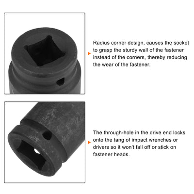 Harfington 27mm Impact Shallow Socket 3/4" Drive CR-MO Steel with 360° Universal Joint