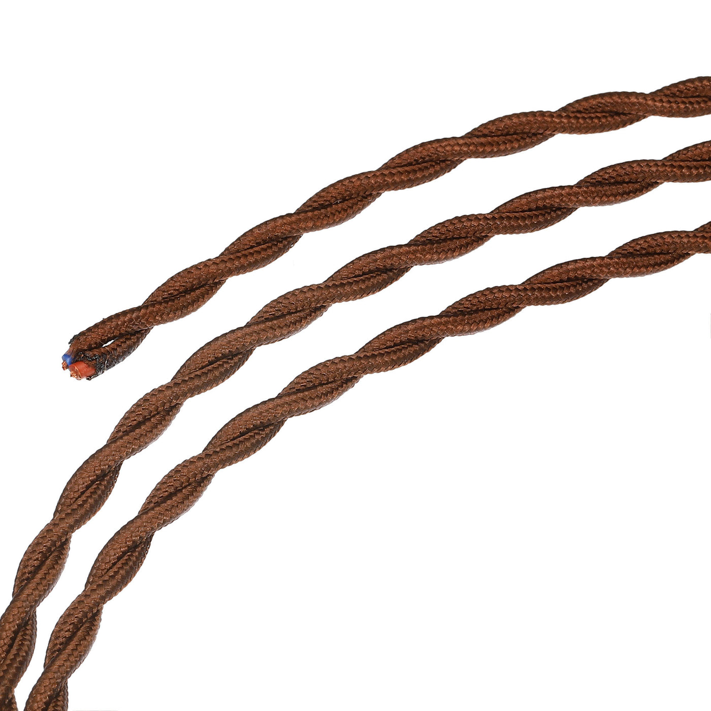 Harfington Twisted Cloth Covered Wire 2 Core 18AWG 5m/16.4ft,Electrical Cable,Brown