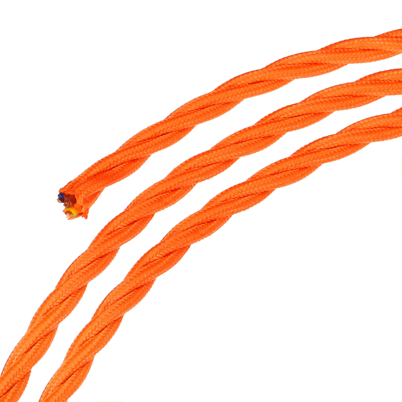 Harfington Twisted Cloth Covered Wire 3 Core 18AWG 3.0m/9.84ft,Electrical Cable,Orange