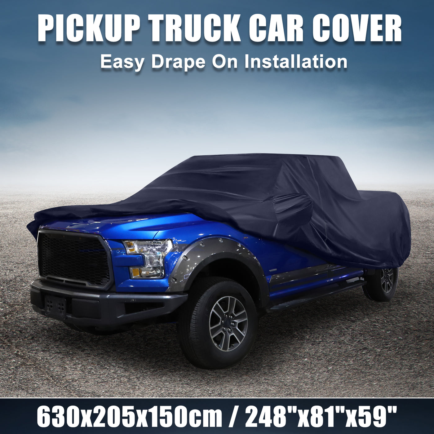 X AUTOHAUX Pickup Truck Cover for Ford F150 Crew Cab Pickup 4 Door 6.5 Feet Bed 2004-2021 Sun Rain Dust Wind Snow Protection 190T PU W/ Driver Door Zipper