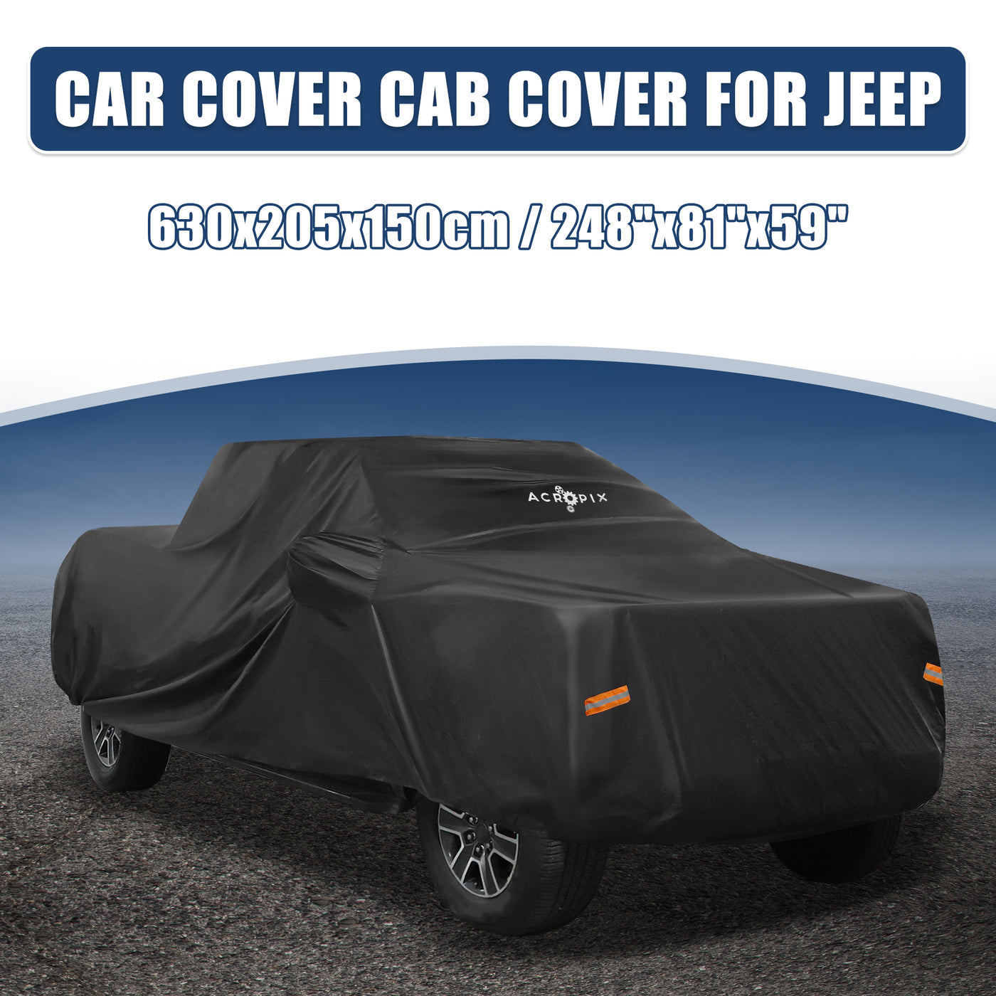 ACROPIX Pickup Truck Car Cover Fit for Ford F150 Crew Cab 6.5ft Bed Pickup 4 Door - Pack of 1 Black