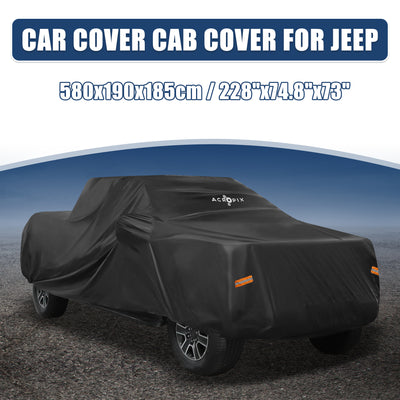 Harfington Pickup Truck Car Cover Fit for Toyota Tacoma Double Cab 4 Door 6.1 Feet Bed - Pack of 1 Black