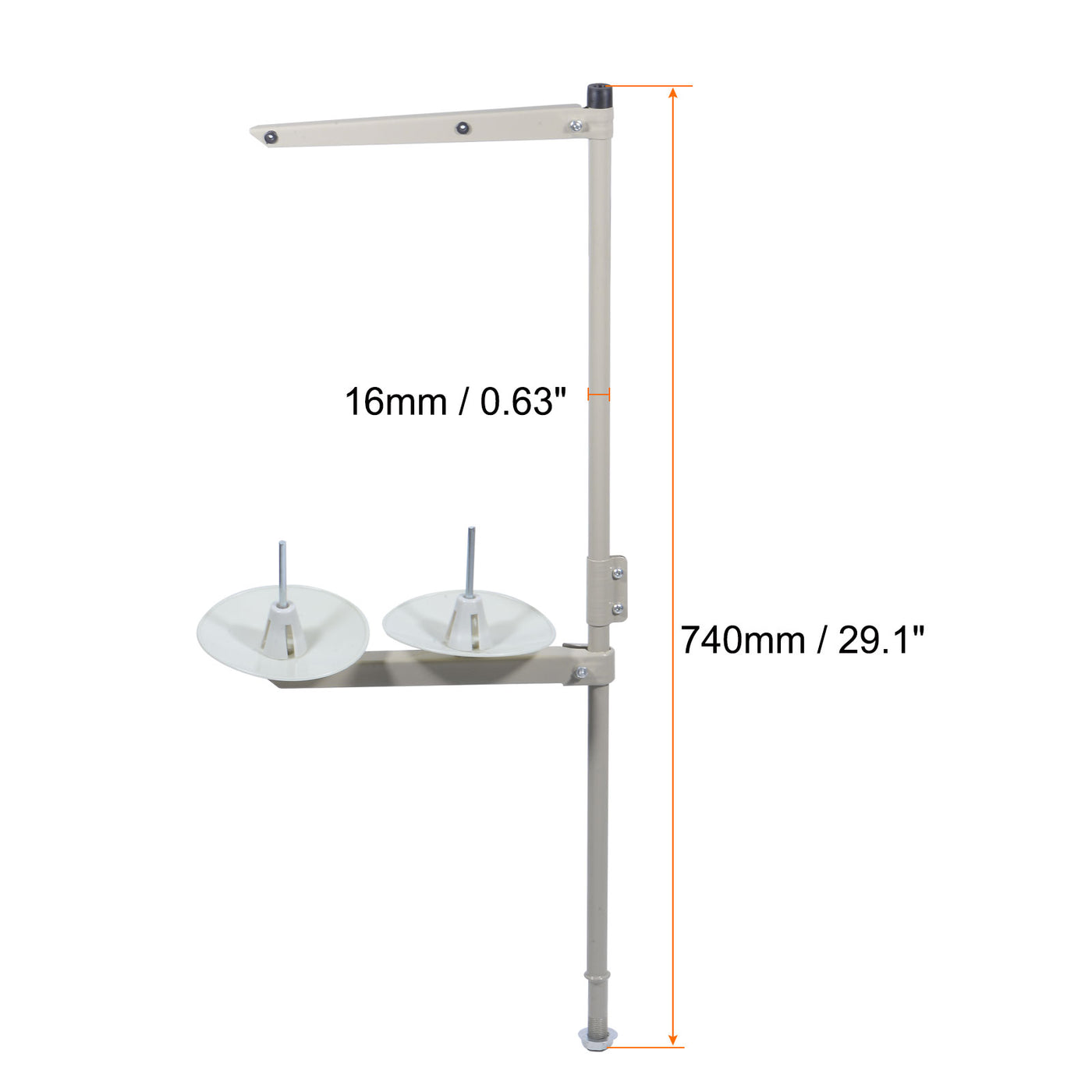 Harfington 2pcs Double Cone Spool Stand Universal Stainless Steel 2 Thread Stand