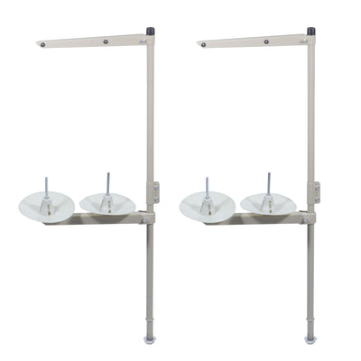 Harfington 2pcs Double Cone Spool Stand Universal Stainless Steel 2 Thread Stand