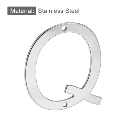 Harfington Uxcell 1.97 Inch Stainless Steel House Letter Q for Mailbox Hotel Address Door Sign