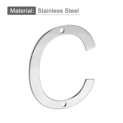 Harfington Uxcell 2.76 Inch Stainless Steel House Letter C for Mailbox Hotel Address Door Sign