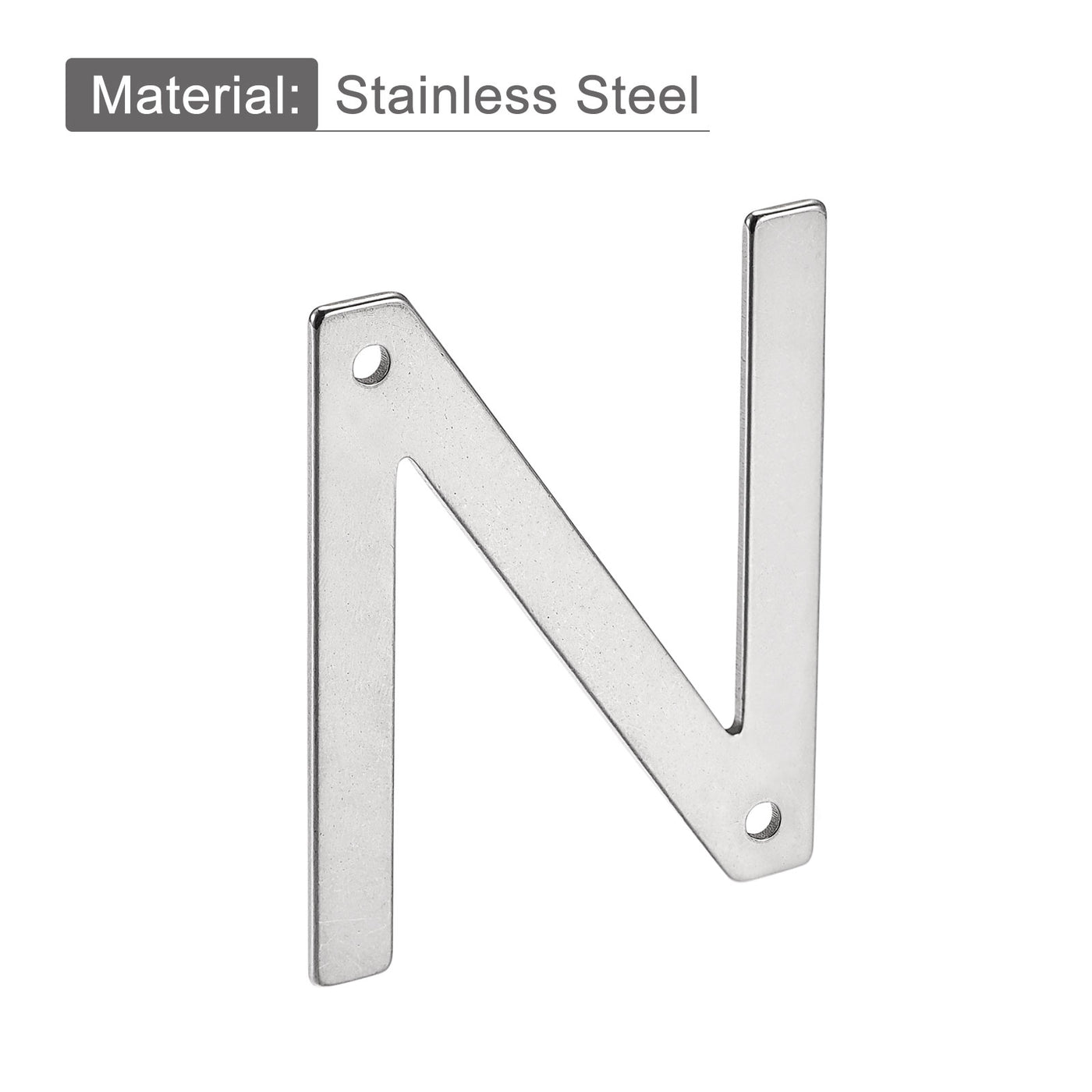 uxcell Uxcell 2.76 Inch Stainless Steel House Letter N for Mailbox Hotel Address Door Sign