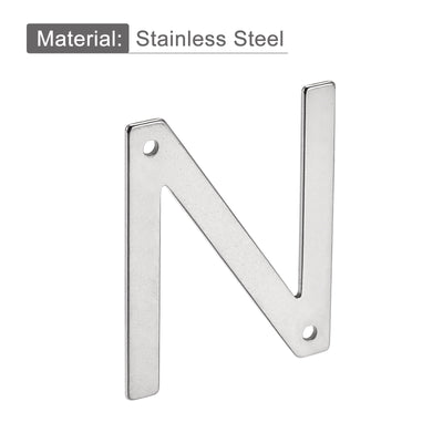 Harfington Uxcell 2.76 Inch Stainless Steel House Letter N for Mailbox Hotel Address Door Sign