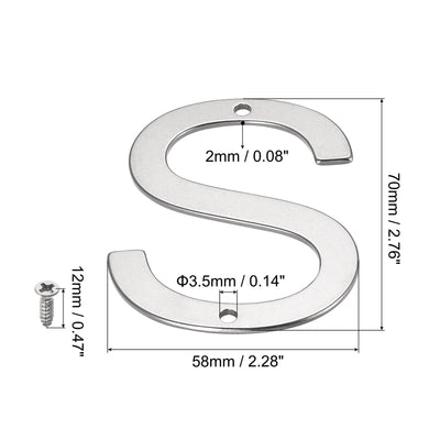 Harfington Uxcell 2.76 Inch Stainless Steel House Letter S for Mailbox Hotel Address Door Sign