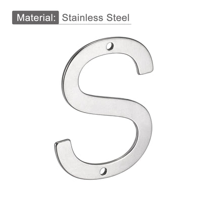 Harfington Uxcell 2.76 Inch Stainless Steel House Letter S for Mailbox Hotel Address Door Sign