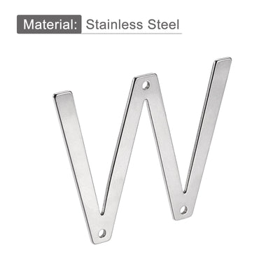 Harfington Uxcell 2.76 Inch Stainless Steel House Letter W for Mailbox Hotel Address Door Sign