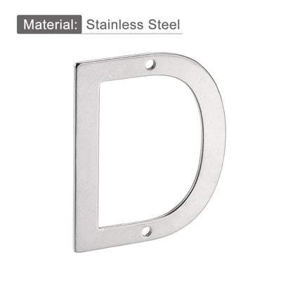 Harfington Uxcell 3.94 Inch Stainless Steel House Letter D for Mailbox Hotel Address Door Sign