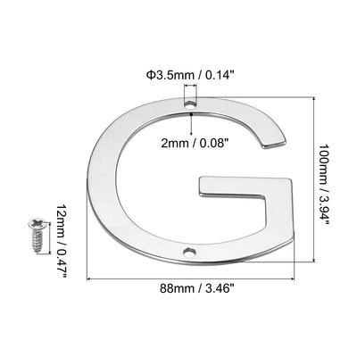 Harfington Uxcell 3.94 Inch Stainless Steel House Letter G for Mailbox Hotel Address Door Sign
