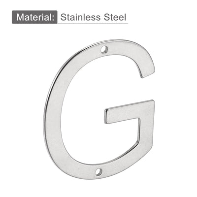 Harfington Uxcell 3.94 Inch Stainless Steel House Letter G for Mailbox Hotel Address Door Sign