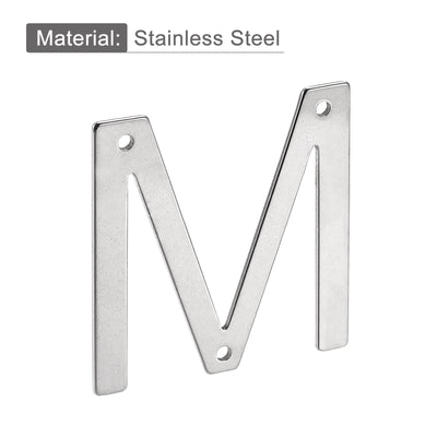 Harfington Uxcell 3.94 Inch Stainless Steel House Letter M for Mailbox Hotel Address Door Sign