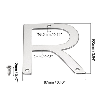 Harfington Uxcell 3.94 Inch Stainless Steel House Letter R for Mailbox Hotel Address Door Sign