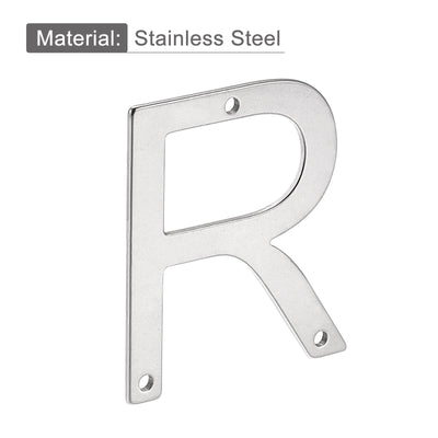 Harfington Uxcell 3.94 Inch Stainless Steel House Letter R for Mailbox Hotel Address Door Sign
