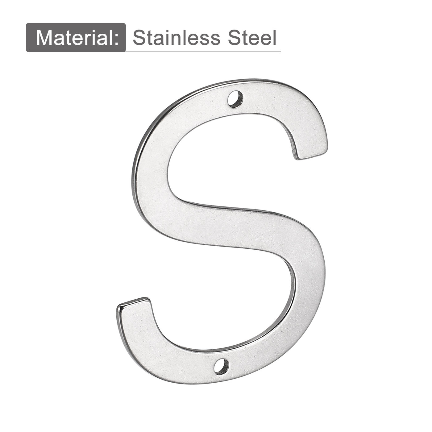 uxcell Uxcell 3.94 Inch Stainless Steel House Letter S for Mailbox Hotel Address Door Sign