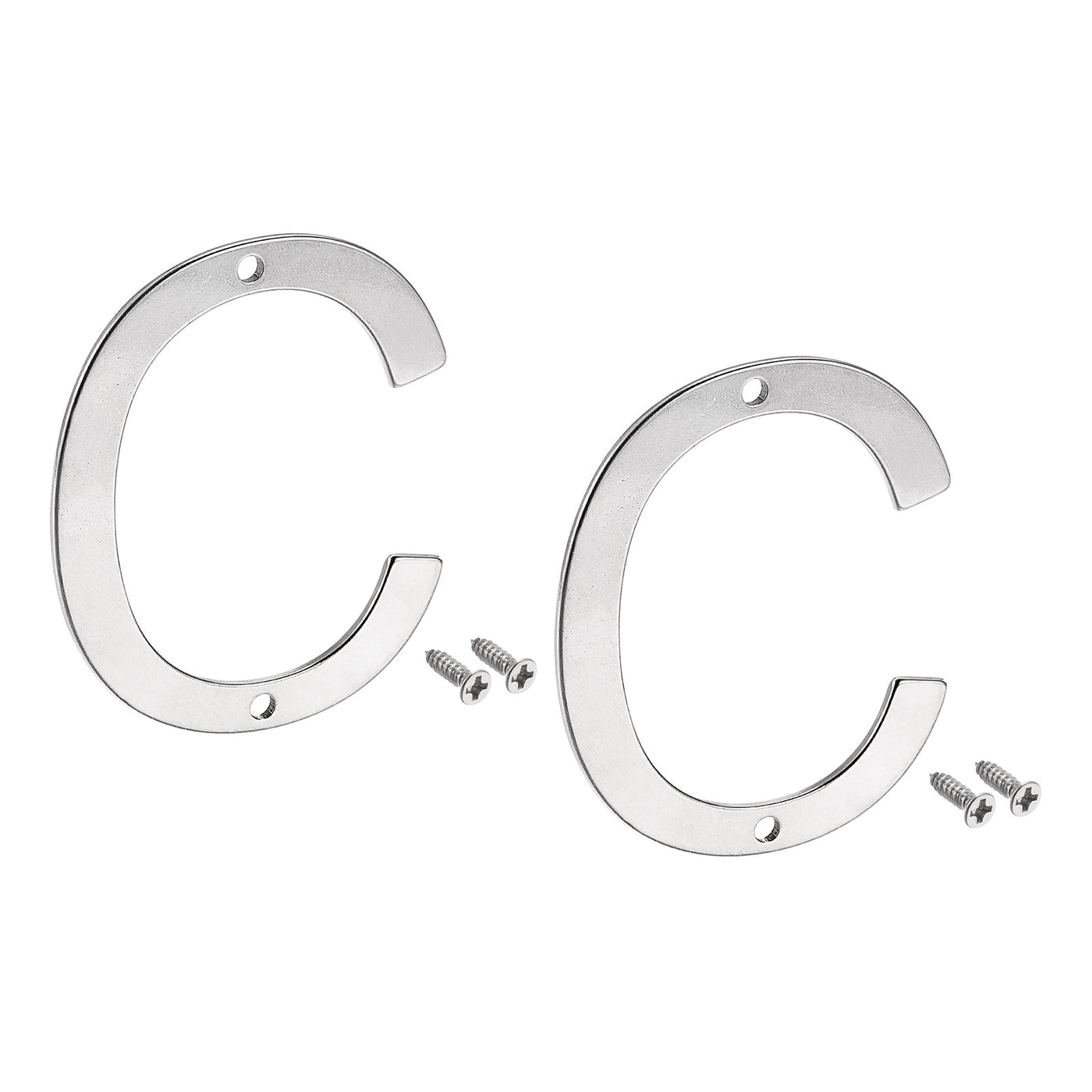uxcell Uxcell 1.97Inch Stainless Steel House Letter C for Mailbox Hotel Address Door Sign 2Pcs