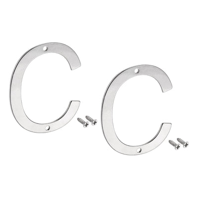 Harfington Uxcell 1.97Inch Stainless Steel House Letter C for Mailbox Hotel Address Door Sign 2Pcs