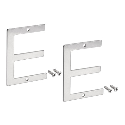 Harfington Uxcell 1.97Inch Stainless Steel House Letter E for Mailbox Hotel Address Door Sign 2Pcs