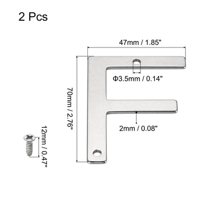 Harfington Uxcell 2.76Inch Stainless Steel House Letter F for Mailbox Hotel Address Door Sign 2Pcs