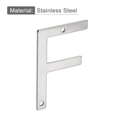 Harfington Uxcell 2.76Inch Stainless Steel House Letter F for Mailbox Hotel Address Door Sign 2Pcs