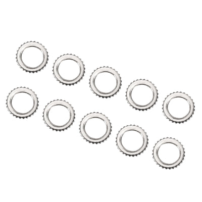 Harfington 20pcs M10 Knurl Nuts Jam Nut Lock Fasteners for Threaded Pipe Silver
