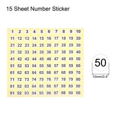 Harfington Number Stickers Number Label Self Adhesive Marked Sticker for Classification