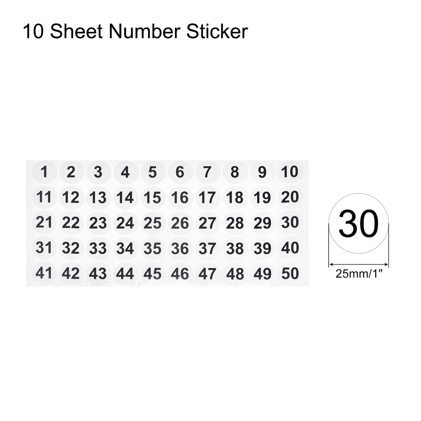 Harfington Number Sticker, Number Labels Self Adhesive Marked Sticker for Classification