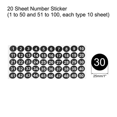 Harfington Number Stickers, Number Label Self Adhesive Marked Sticker for Classification