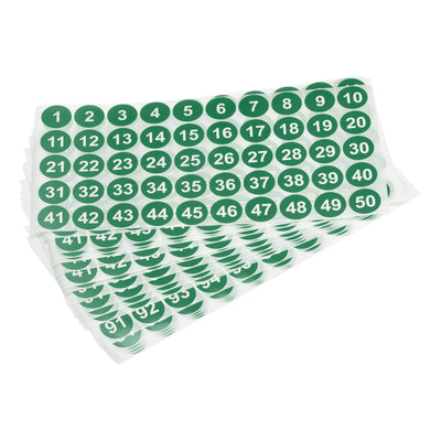 Harfington 1 to 100 Number Stickers Number Label Self Adhesive Marked Sticker Green and White for Classification, Pack of 20