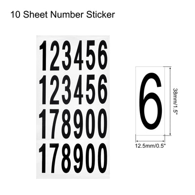 Harfington Mailbox Numbers Sticker Label Number Self Adhesive PVC Vinyl Label 12.5x38mm for Mailbox Signs, Pack of 10