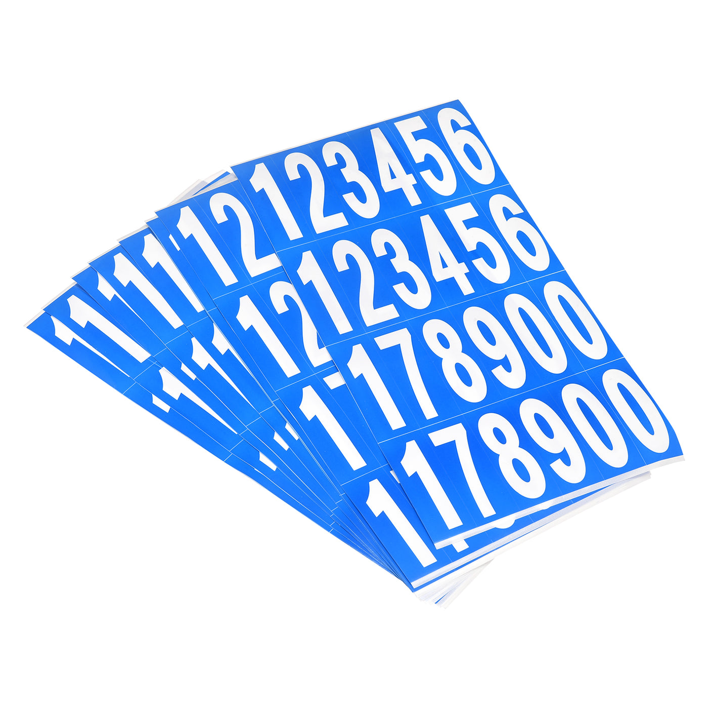 Harfington Mailbox Numbers Sticker Label Number Self Adhesive PVC Vinyl Label Blue and White 76x25mm for Mailbox Signs, Pack of 10