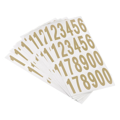Harfington Mailbox Numbers Sticker Label Number Self Adhesive PVC Vinyl Label Gold Tone 76x25mm for Mailbox Signs, Pack of 10