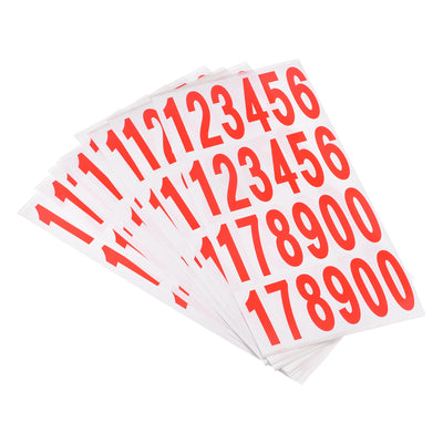 Harfington Mailbox Numbers Sticker Label Number Self Adhesive PVC Vinyl Label Red 76x25mm for Mailbox Signs, Pack of 15