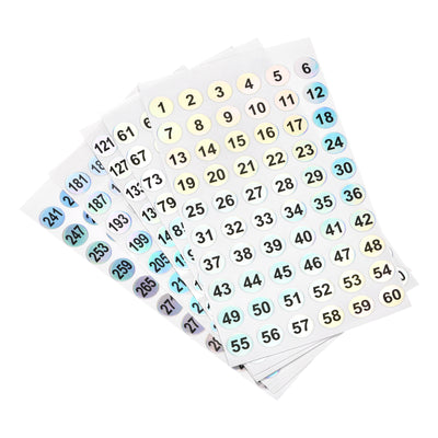 Harfington Number Sticker 1 to 300 Number Self Adhesive Reflective Label for Sorting Storage Box Inventory, 10 Sheet