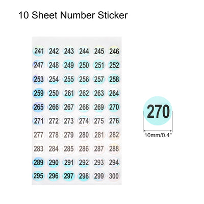 Harfington Number Sticker 241 to 300 Number Self Adhesive Reflective Label for Sorting Storage Box Inventory, Pack of 10