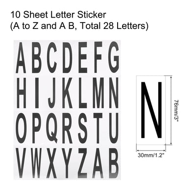 Harfington Letters Stickers Black Alphabet Sticky Letter Label PVC Vinyl for Mailbox Address Window Door, Pack of 10
