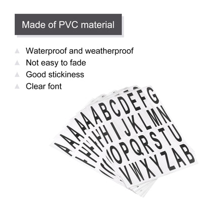 Harfington Letters Stickers Alphabet Sticky Letter Labels PVC Vinyl for Mailbox Address Window Door
