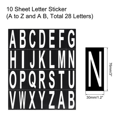 Harfington Letters Stickers White Alphabet Sticky Letter Label PVC Vinyl for Mailbox Address Window Door, Pack of 10