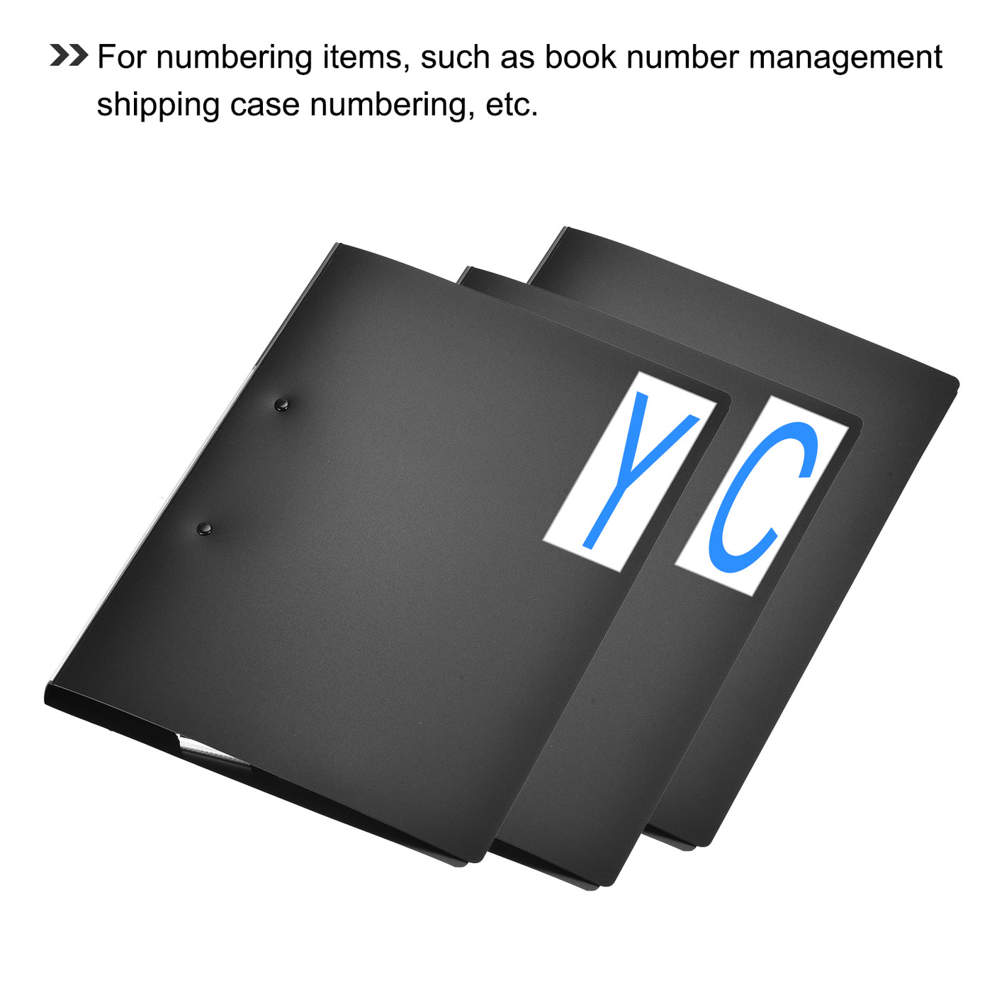 Harfington Letters Stickers Blue Alphabet Sticky Letter Label PVC Vinyl for Mailbox Address Window Door, Pack of 10