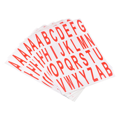 Harfington Letters Stickers Red Alphabet Sticky Letter Label PVC Vinyl for Mailbox Address Window Door, Pack of 15