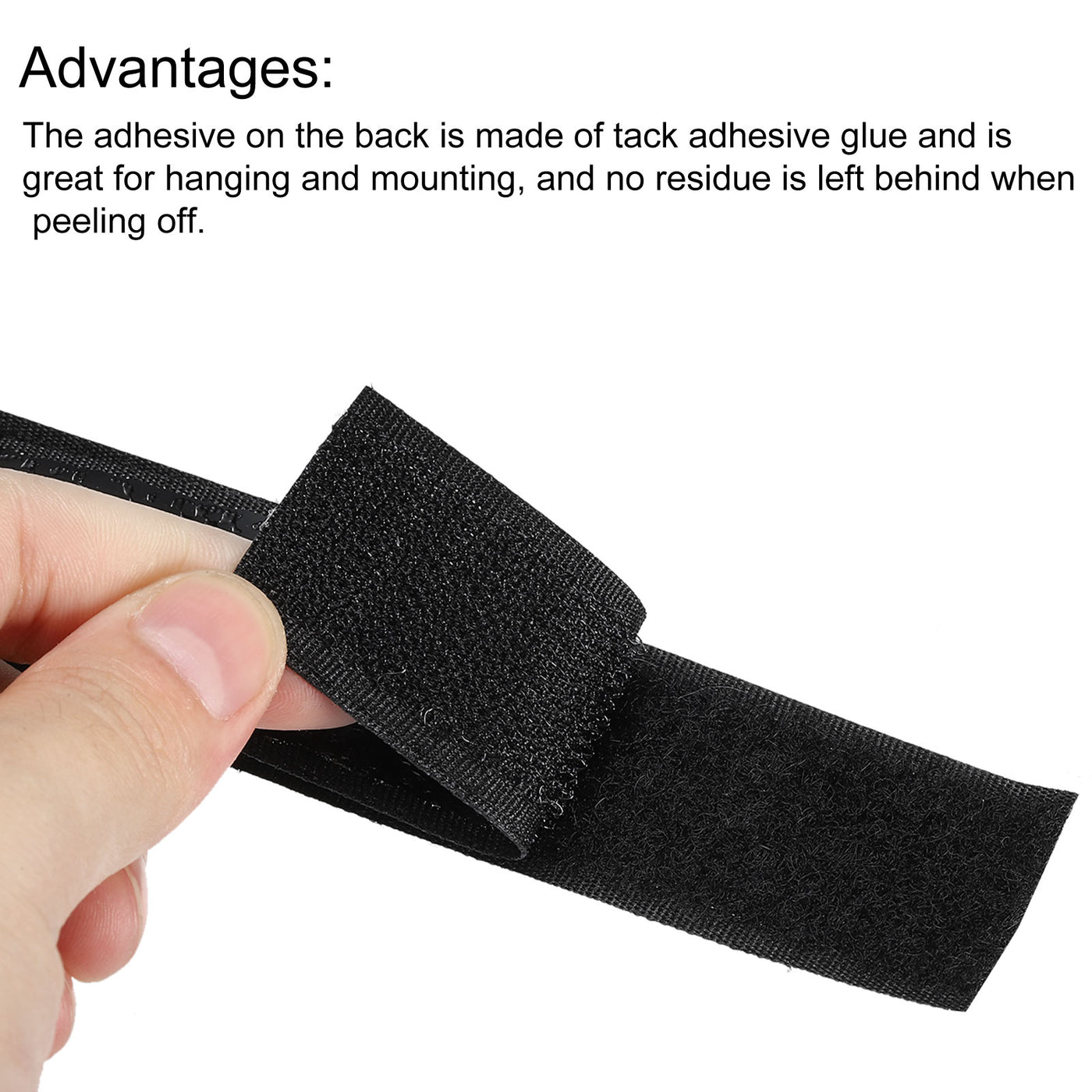 Harfington Hook and Loop Strips Self Adhesive Sticky Fastener 1 Meter 100mm Black