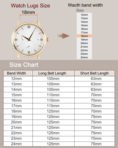 Harfington Uxcell Leather Band Deployment Buckle Watch Strap 14mm with Spring Bars, Light Brown